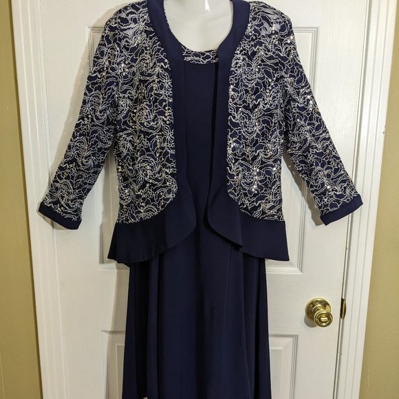 MISSY  LACE DRESS AND JACKET SET - PEACH main image 0